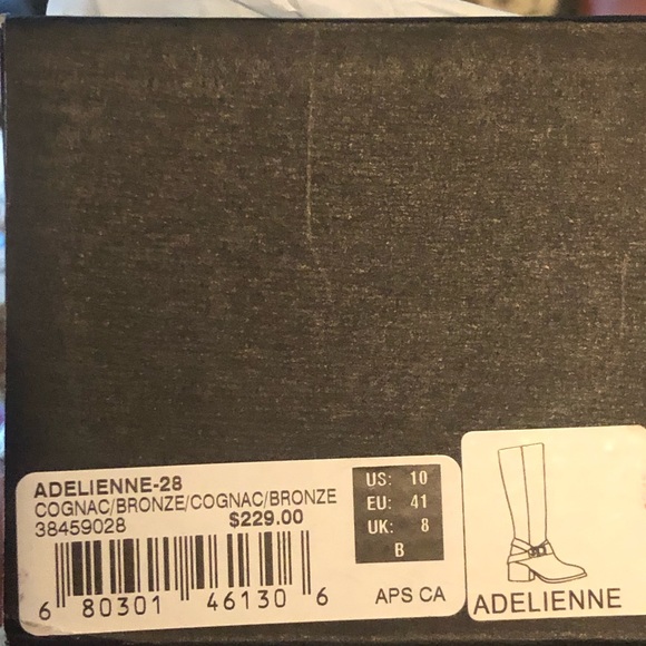 Lord & Taylor Design Lab Cognac/Bronze Adelienne Knee Boots with box - Picture 6 of 6